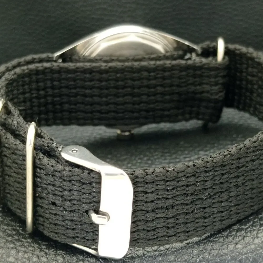 Vintage 1980 Favre Leuba Manual Mens Silver Watch W/Nato Strap